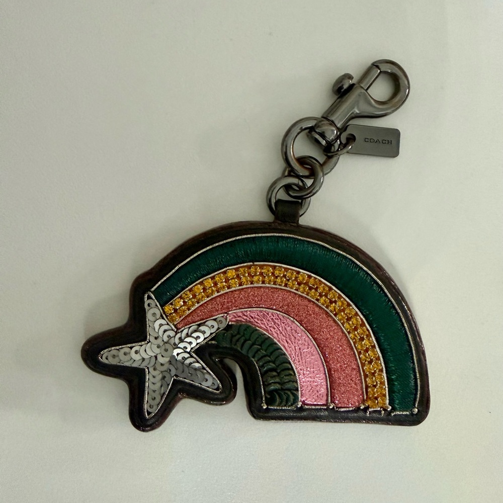 Coach Rainbow Star Keychain Bag Charm